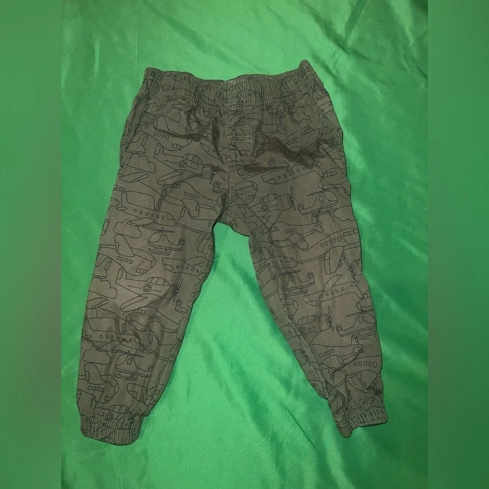 Carter's Airplane Print Jogger Pants - Olive 18 Months
